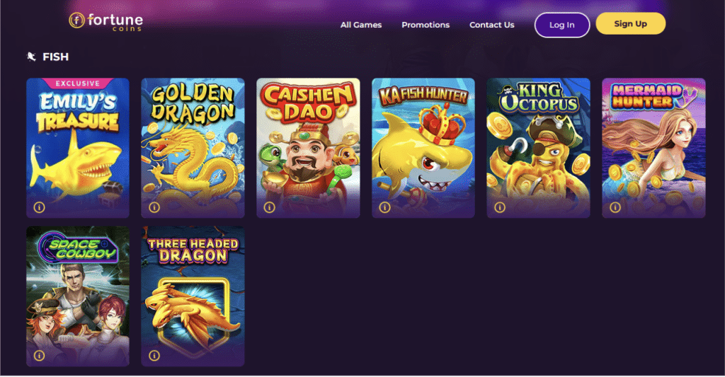 Fortune Coins Casino Fishing Games Screenshot