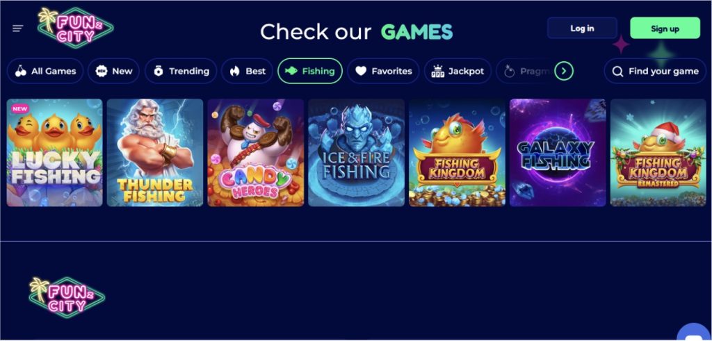 FunzCity Casino Fishing Games Screenshot