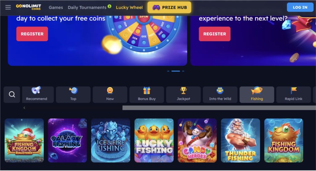 NoLimitCoins Casino Fishing Games Screenshot