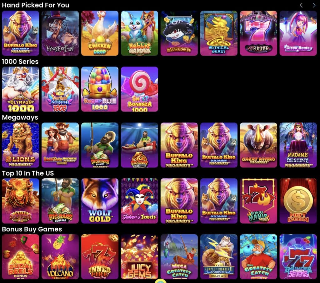 Slots at Spinfinite Casino