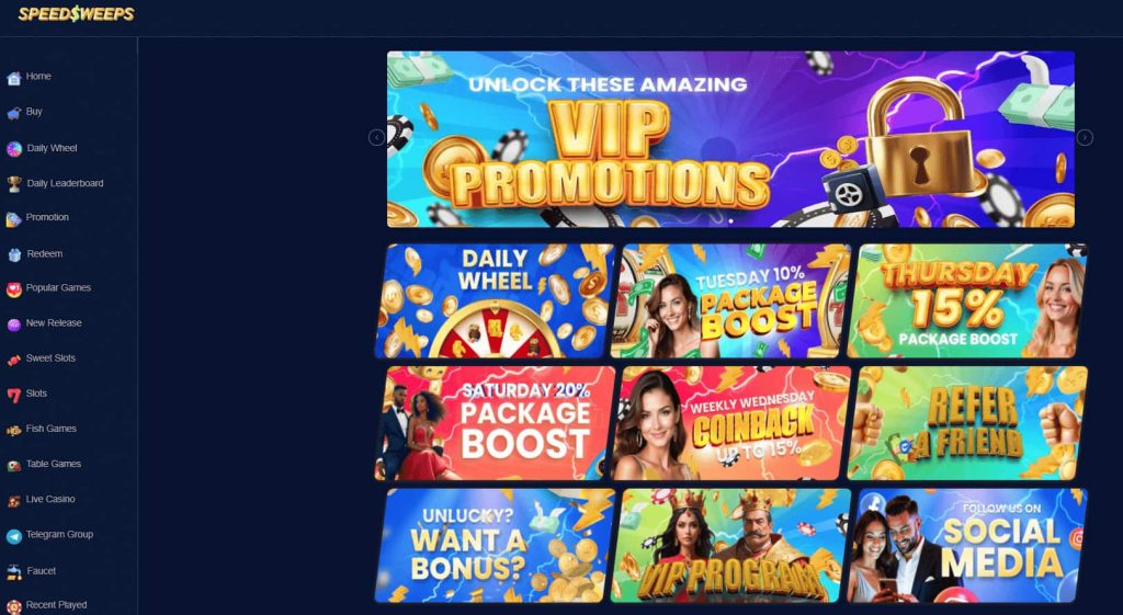 Ongoing promos at SpeedSweeps